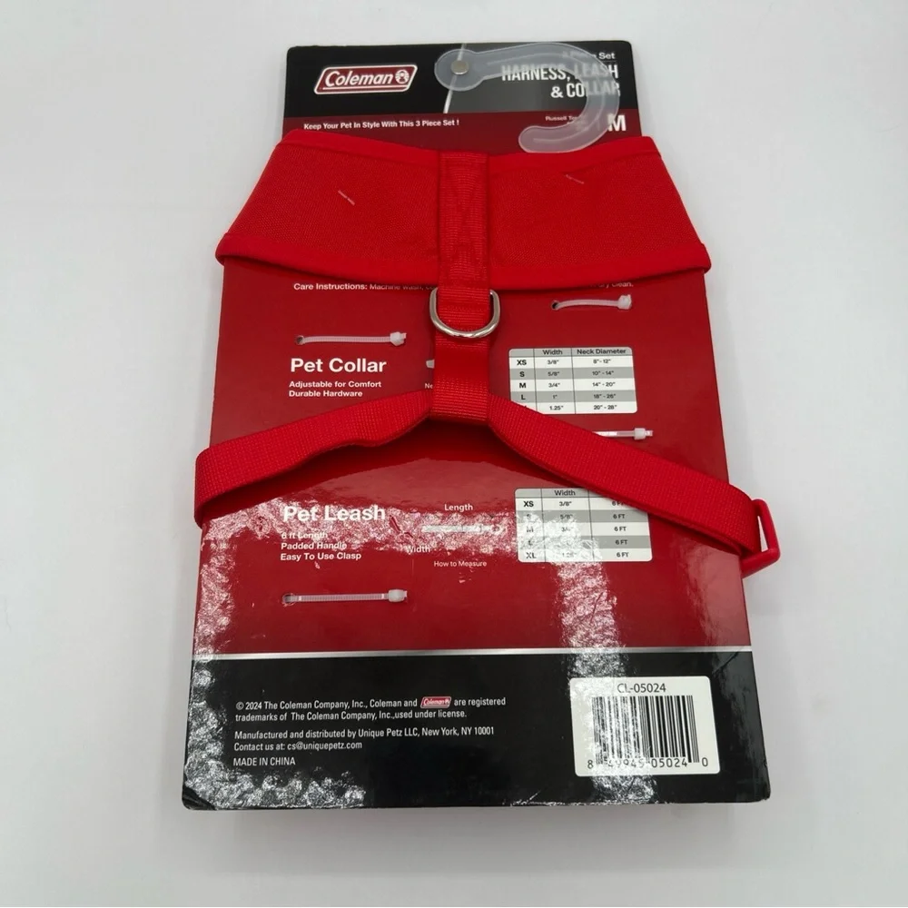 Coleman 3-pc Set Harness, Leash, Collar‎ for Dogs